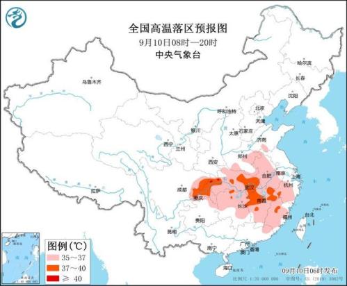 高温黄色预警：湖北江西重庆等地部分地区最高气温超37℃