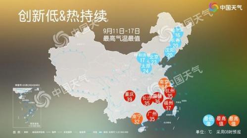 凉热同台！南方秋老虎不下线 华北东北多地气温将创立秋后新低